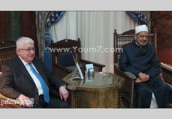 معصوم يلتقي الأزهر والأخير يعلن استعداده للاجتماع مع الشيعة والسنة بالعراق