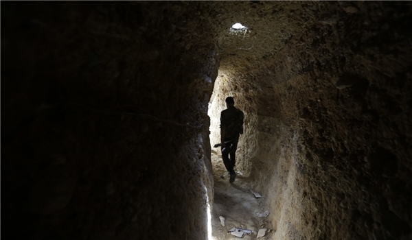 Syrian Army put down long ISIS tunnel used as an arms depot