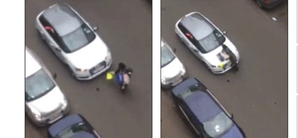 Video : Auto überfährt muslimische Frau