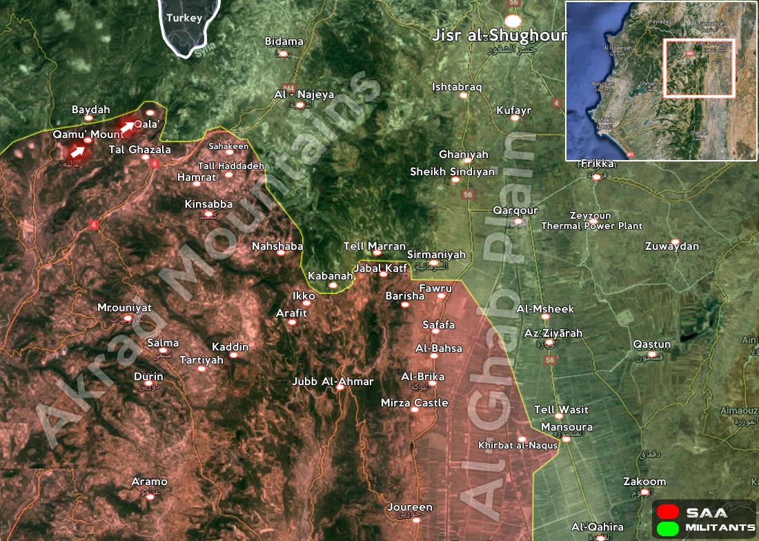 Strategic mountaintop in northern Latakia recaptured by Syrian Army