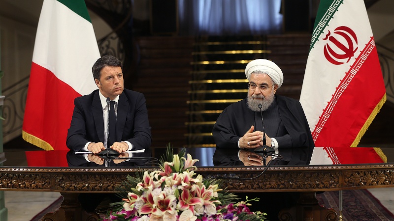 Pressekonferenz Rohanis und Renzis in Teheran