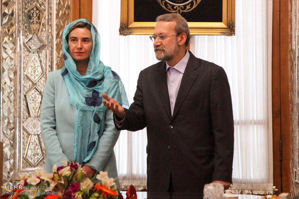 تصویری رپورٹ: لاریجانی سے فیڈریکا موگرینی کی ملاقات