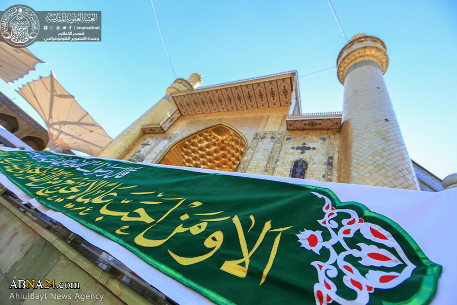 تقرير مصور/ استعداداً للاحتفال بولادة أمير المؤمنين (ع) تزيين الصحن الحيدري الشريف 