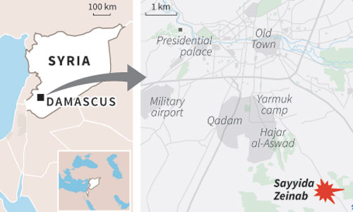 Car bomb explodes at Syrian army checkpoint in Sayeda Zeinab area south of Damascus