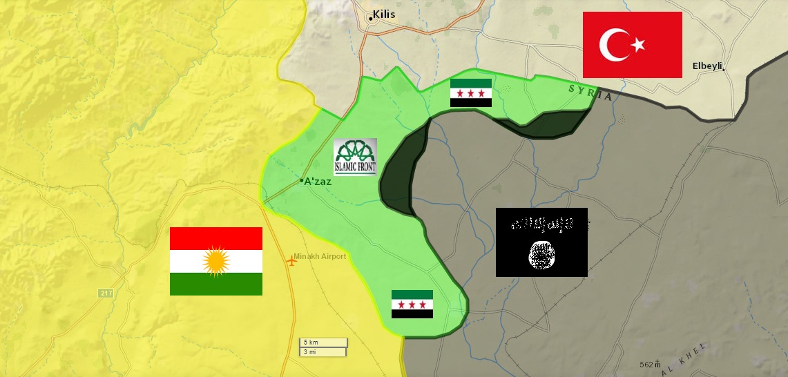 Syrian rebels pushed back in northern Aleppo as ISIS nears Azaz - Map