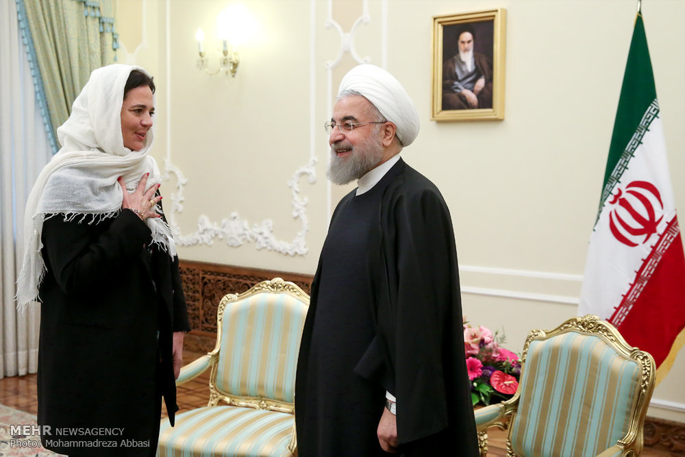صدر روحانی سے بیلجیئم کی سینیٹ کی سربراہ کی ملاقات