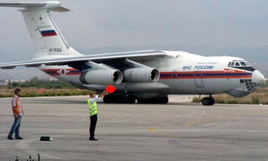 Russian plane loaded with relief aid arrives in Damascus, Syria