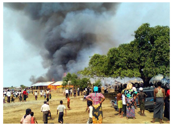 Myanmar: 56 Rohingya Muslim's shelters destroyed in fire