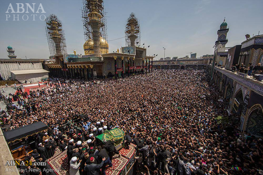 تقرير مصور/ تشييع مهيب لنعش الامام الكاظم (ع) الرمزي في ذكرى استشهاده 