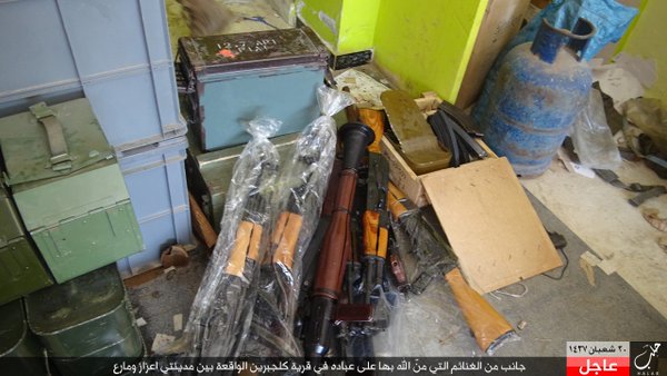 Large batch of weaponry from extremist rebels captured by ISIS militants in Aleppo / Video