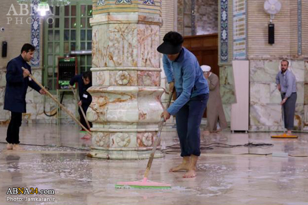 Fotos: Entstaubung und Reinigung der heiligen Moschee Jamkaran in Qom