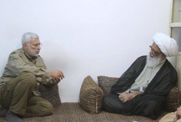 "ابو مهدي المهندس" يزور "المرجع النجفي" والأخير يبارك انتصارات الحشد الشعبي