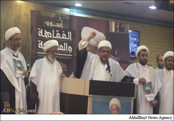 وقفة لعلماء البحرين في قم تدعم الاعتصام المفتوح في الدراز