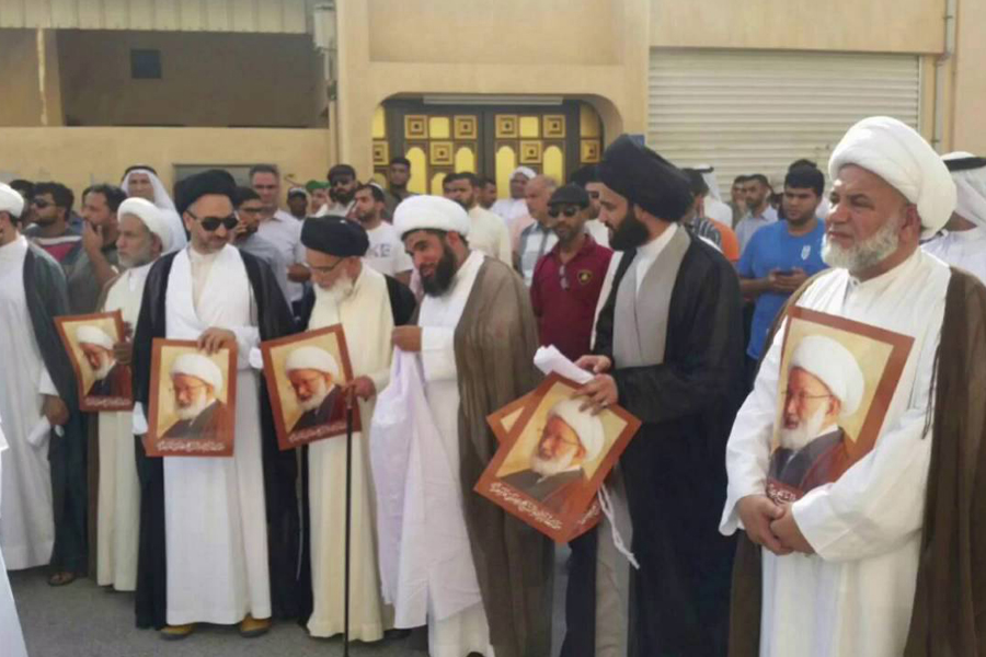 النظام يهدد الحسينيات باستخدام القوة والاعتقال اذا رفعت صور آية الله الشيخ قاسم