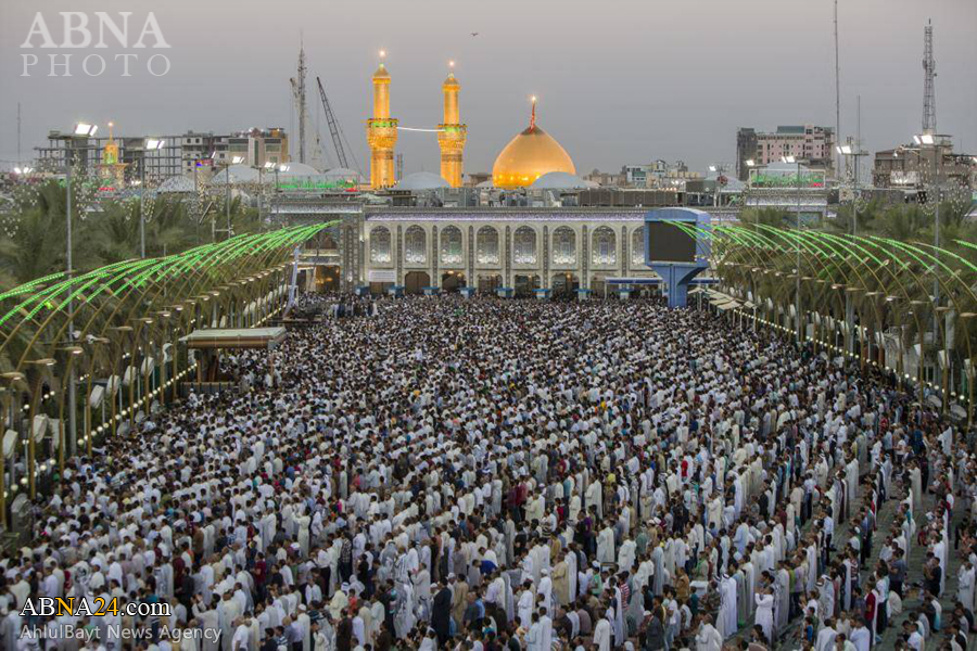 تصویری رپورٹ: کربلای معلی میں نمازعید فطر کے شاندار مناظر