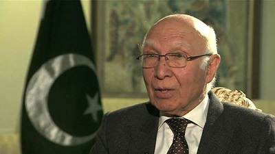 افغانستان میں امن کے عمل کی حمایت کی اپیل: سرتاج عزیز