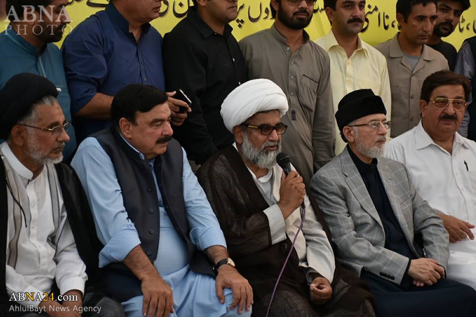Tahirul Qadri, Sheikh Rasheed pledge support to Allama Jafri; Govt stands a combination of Pharaoh, Qaroon & Yazid's regime