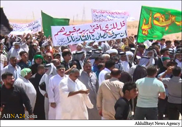 فيديو/ عراقيون يحتجون على حدود السعودية تنديدا بهدم مراقد البقيع