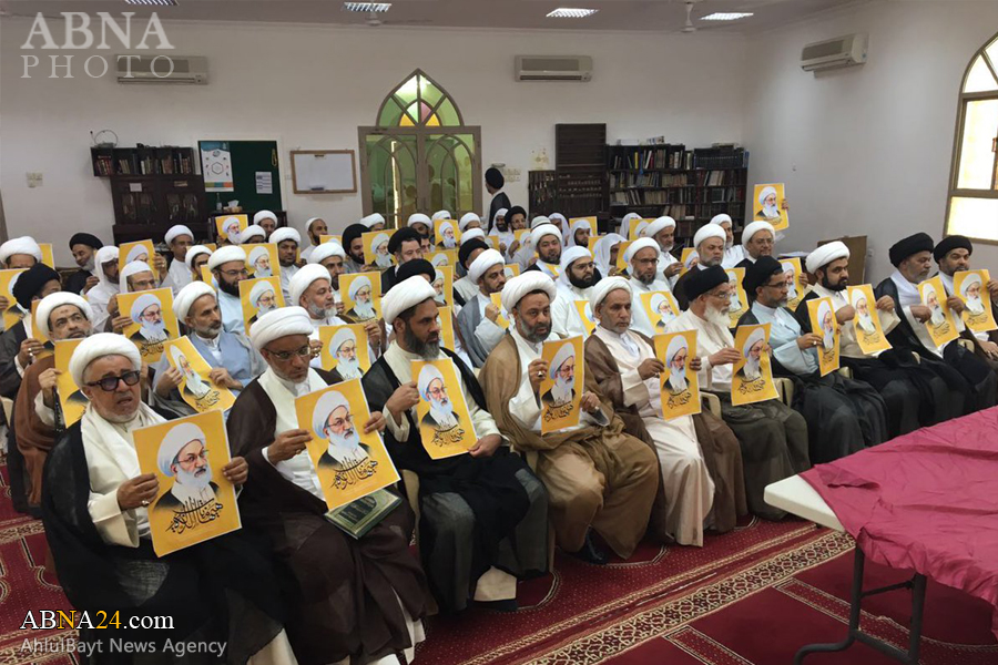 وقفة احتجاجية لعلماء البحرين استنكارًا لاستهداف "الشيخ قاسم" + (صور)