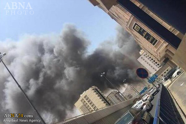 حريق هائل في فندق بمنطقة العزيزية بمكة المكرمة  (صور+ فيديو)