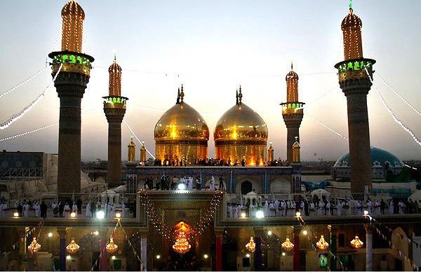 فيديو / مشهد ليلي من السماء عن حرم الامامين الكاظمين (ع) في بغداد
