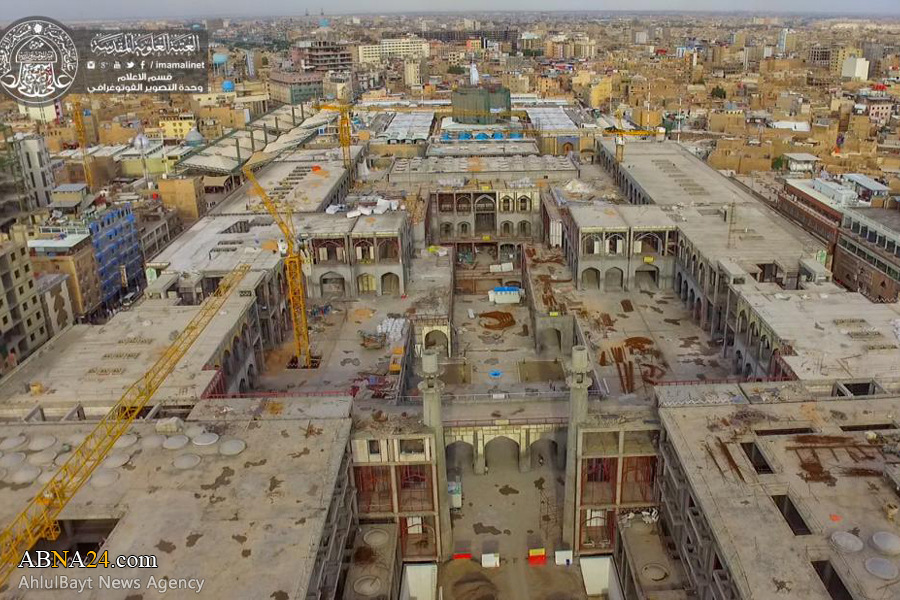 تقرير مصور / تواصل العمل في مشروع صحن فاطمة (ع) في النجف الاشرف