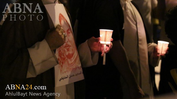 Photos: Thousands of Bahrainis join candle march in Diraz commemorating Al-Hayiki martyrdom 
