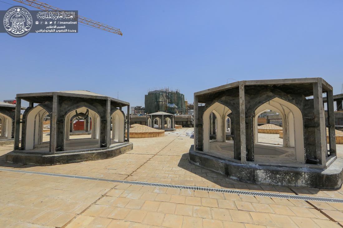 تقرير مصور / الكوادر العاملة تواصل في أعمالها لاكمال صحن فاطمة (ع) في النجف الاشرف
