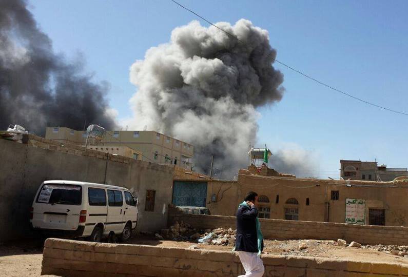 مجزرة مروعة يرتكبها طيران العدوان السعودي في الصعدة