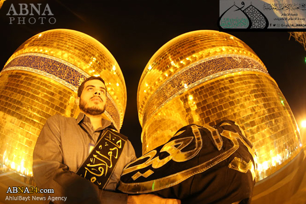 امام نہم کے یوم شہادت پر حرم کاظمین کے پرچم کی تبدیلی
