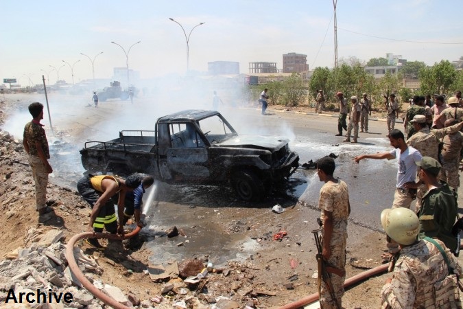 Nearly a dozen Hadi loyalists killed in bomb blast in Yemen's Abyan
