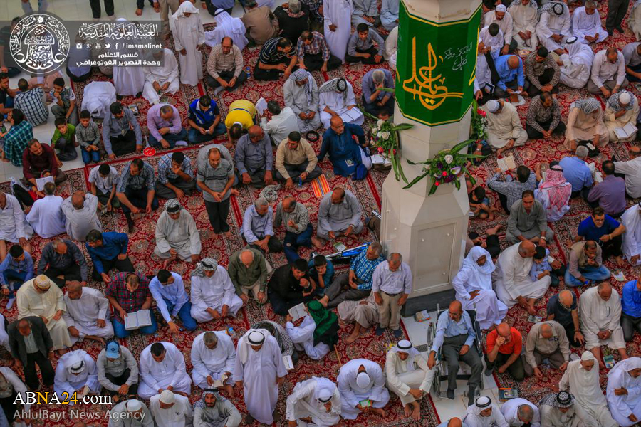 تصویری رپورٹ/ شب عید غدیر، حرم امیر المومنین (ع) میں نماز مغرب کے خوبصورت مناظر