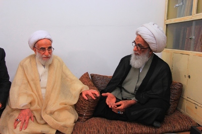 المرجع النجفي يستقبل خطيب جمعة طهران المؤقت آية الله أَحمد جنتي 