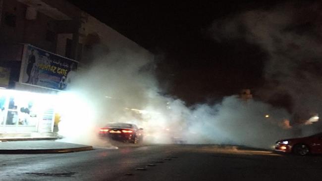 Bahraini forces fired tear gas to disperse peaceful demonstrators