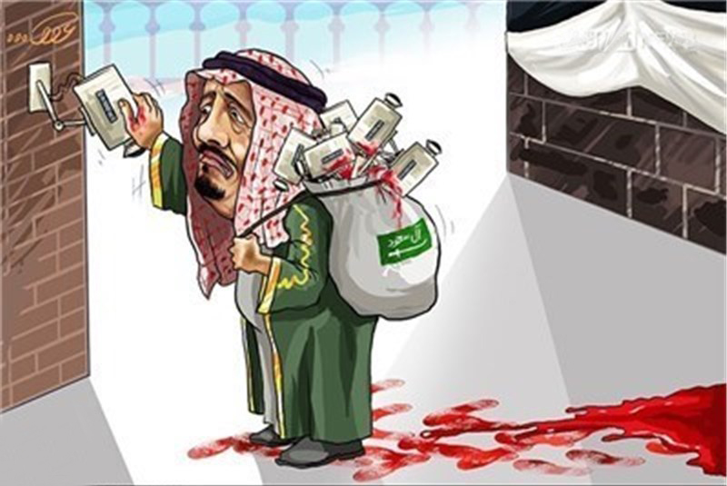 كاريكاتير/ خادم الحرمين يحاول ان لا تنكشف جرائمه