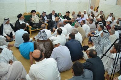 المرجع الحكيم يدعو أصحاب المواكب الحسينية لأن يكونوا قدوة للشيعة بالسير على خطى أئمة الهدى (ع)
