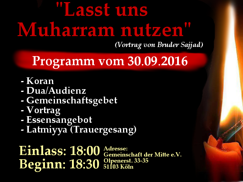 Gemeinschaft der Mitte: >>Muharram 2016 in Köln<<