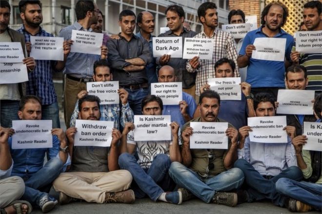 India authorities ban Kashmir newspaper for 'inciting unrest'
