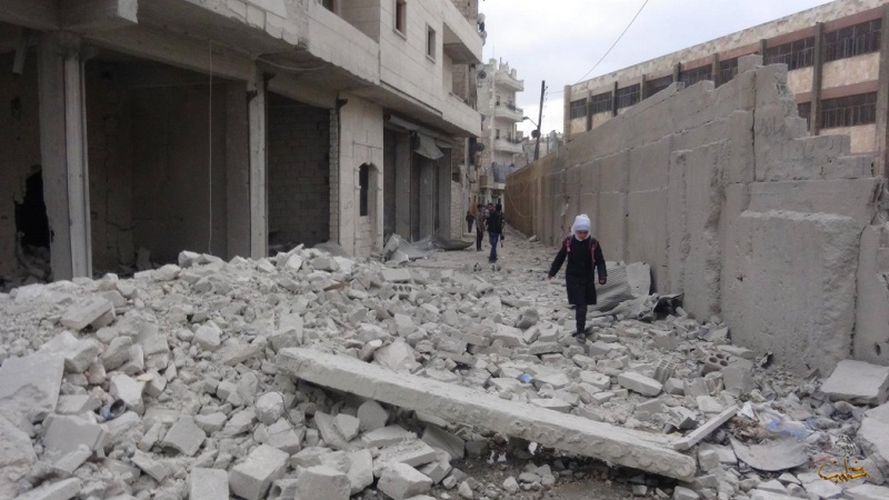 حلب کے مغربی علاقوں پر دہشتگردوں کی گولہ باری