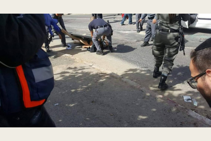 استشهاد فلسطيني بعد ان اصاب ثمانية إسرائيليين في القدس+(صور)