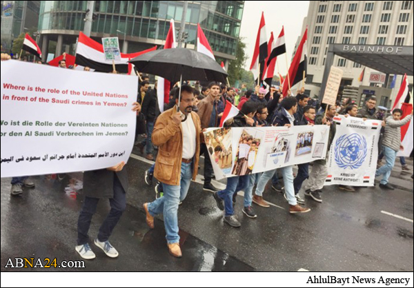 تقرير مصور/ مظاهرة الغضب اليماني تجوب شوارع برلين احتجاجاً على مجزرة الصالة العزاء