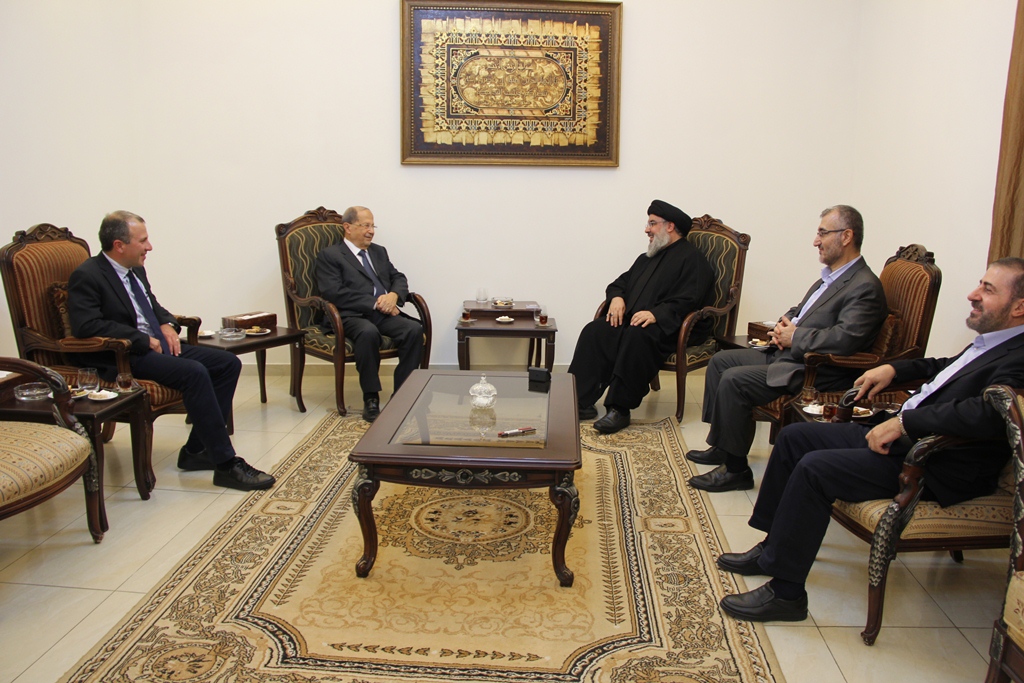 لبنان کے صدارتی انتخابات کے امیدوار میشل عون کی سید حسن نصراللہ سے ملاقات + تصاویر