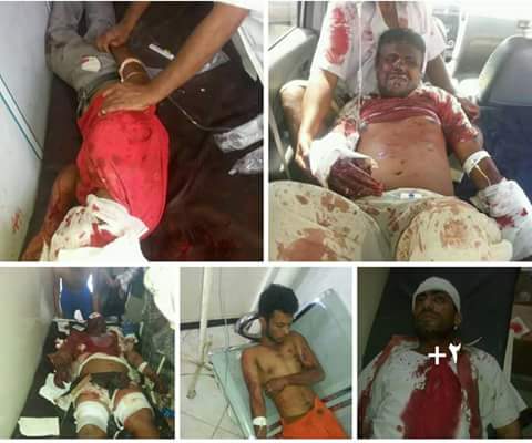 بالصور و الأسماء شهيدين و 9 جرحى حصيلة مجزرة طيران العدوان على محطة التحلية  في المخاء