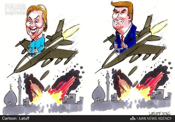 Karikatur: Trump Atau Clinton.