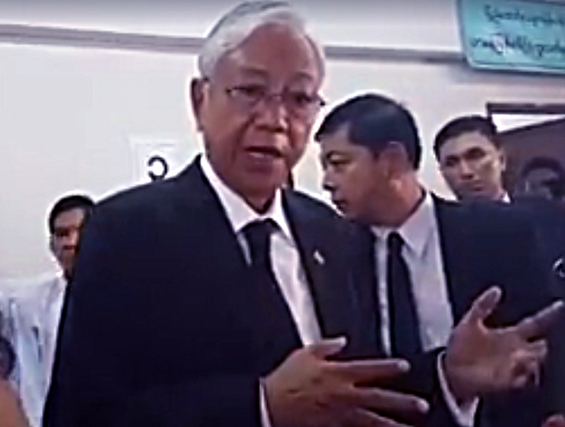သမၼတဦးထင္ေက်ာ္ ဘန္ေကာက္ျမန္မာသံ႐ံုးတြင္ အလုပ္သမားမ်ားႏွင့္ ေတြ႔ဆုံ