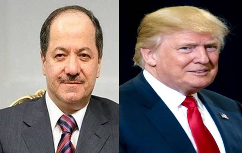 بارزانى پیرۆزبایى لە دۆناڵد ترەمپ کرد