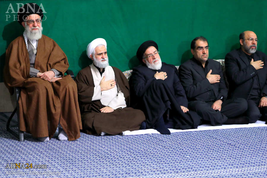 تصویری رپورٹ: حسینیہ امام خمینی میں رہبر معظم کی موجودگی میں مجلس عزا