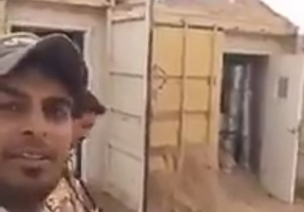 فيديو / الحشد يعثر على “نترات الأمونيوم” شديدة الإنفجار في مطار تلعفر