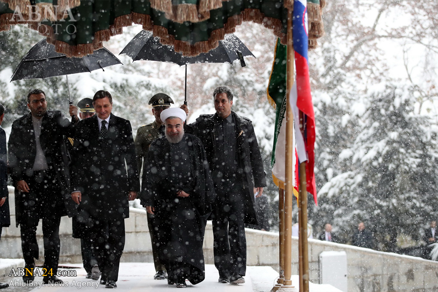 تہران میں سلووینیا کے صدر کا پرتپاک خیرمقدم + تصاویر