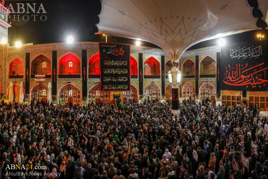 تقرير مصور/ مجلس عزاء بمناسبة شهادة النبي (ص) في حرم امير المؤمنين (ع)